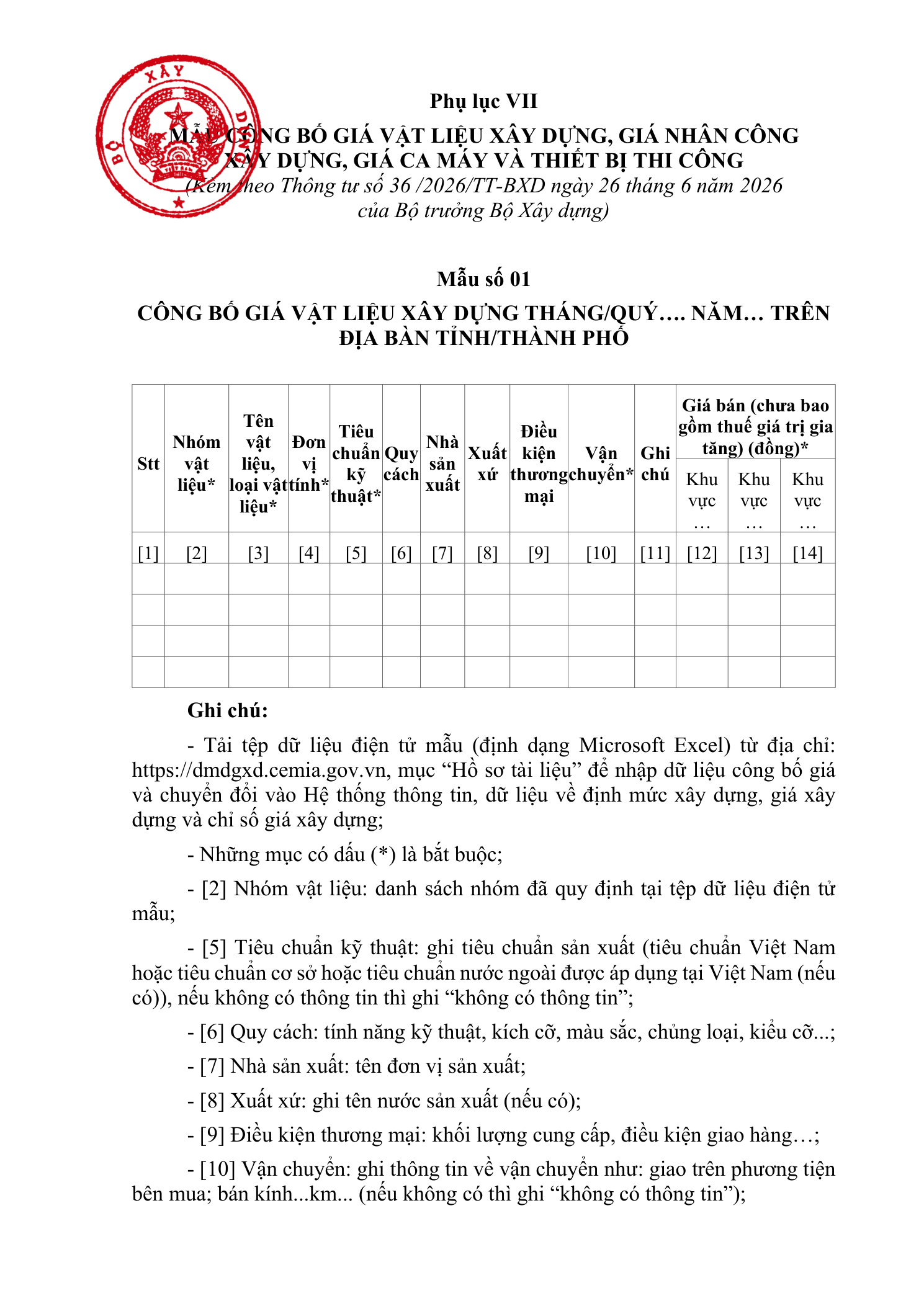 Trang 1 bản gốc 36/2026/TT-BXD