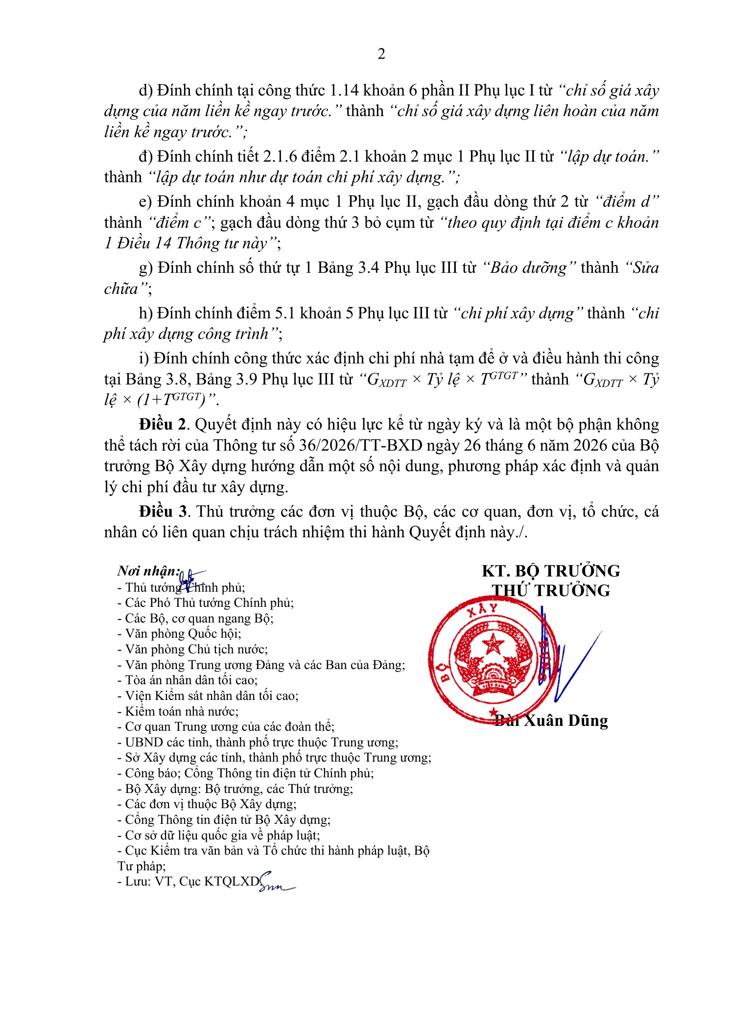 Trang 2 bản gốc 36/2026/TT-BXD