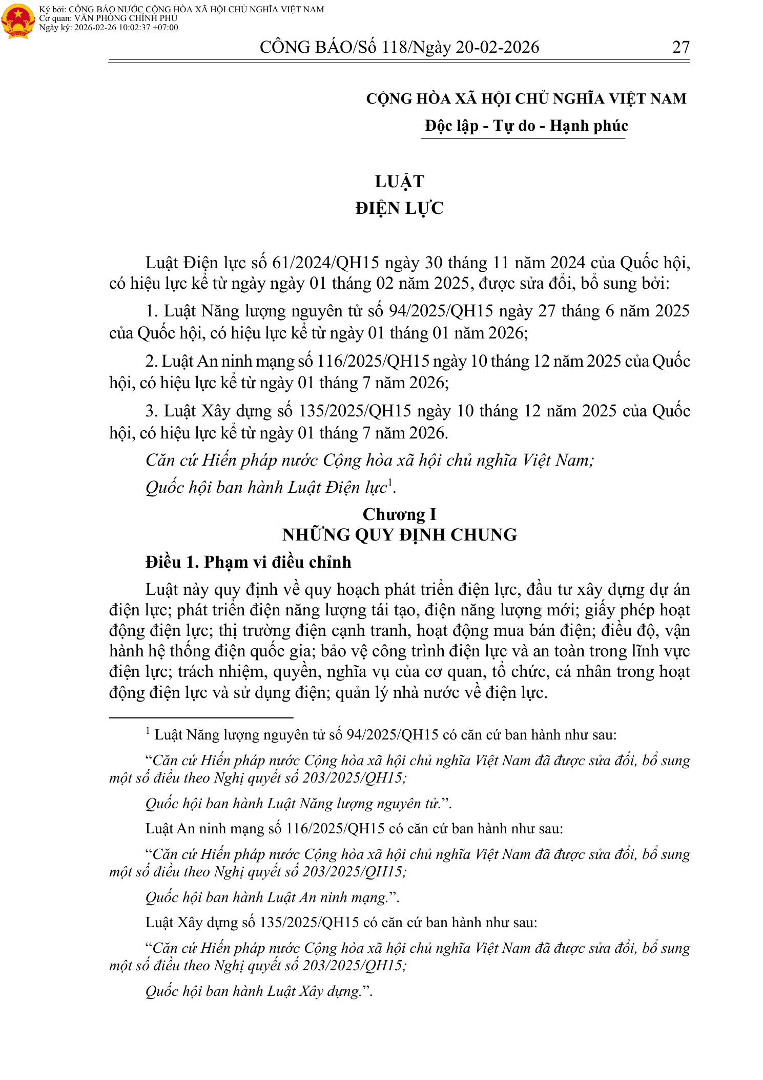 Trang 1 bản gốc 07/VBHN-VPQH