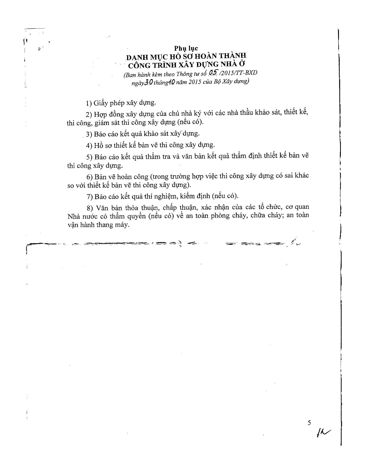 Trang 5 bản gốc 05/2015/TT-BXD