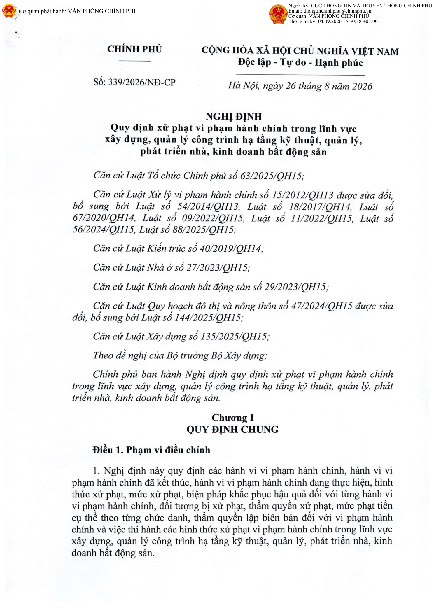 Trang 1 bản gốc 339/2026/NĐ-CP